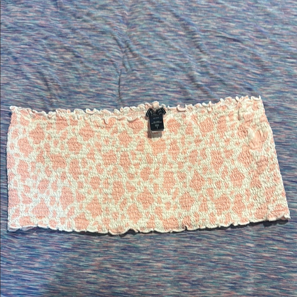 Pink and White Crop Top